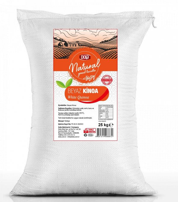 Dola Beyaz Kinoa Glutensiz Natural 25 kg