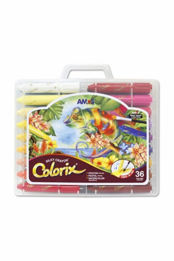 Colorix Silky Crayon Üçü Bir Arada Boya 36 Renk