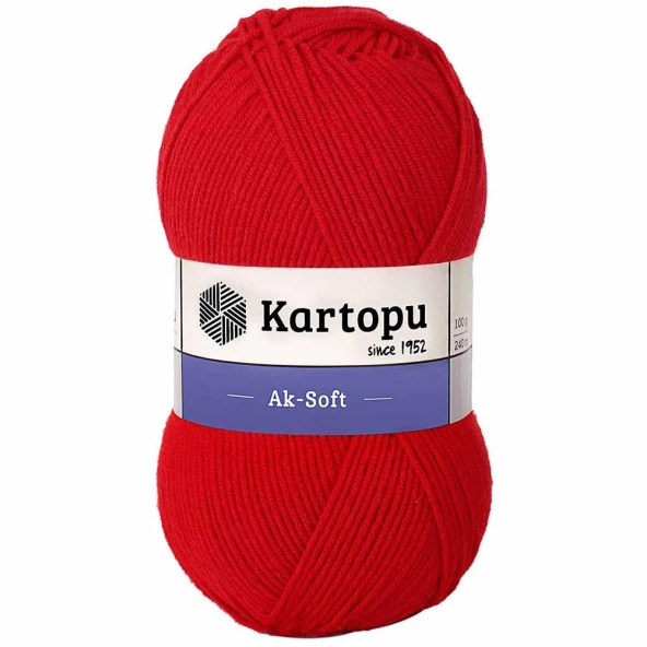 Kartopu Ak-soft El Örgü İpi 150 Kırmızı