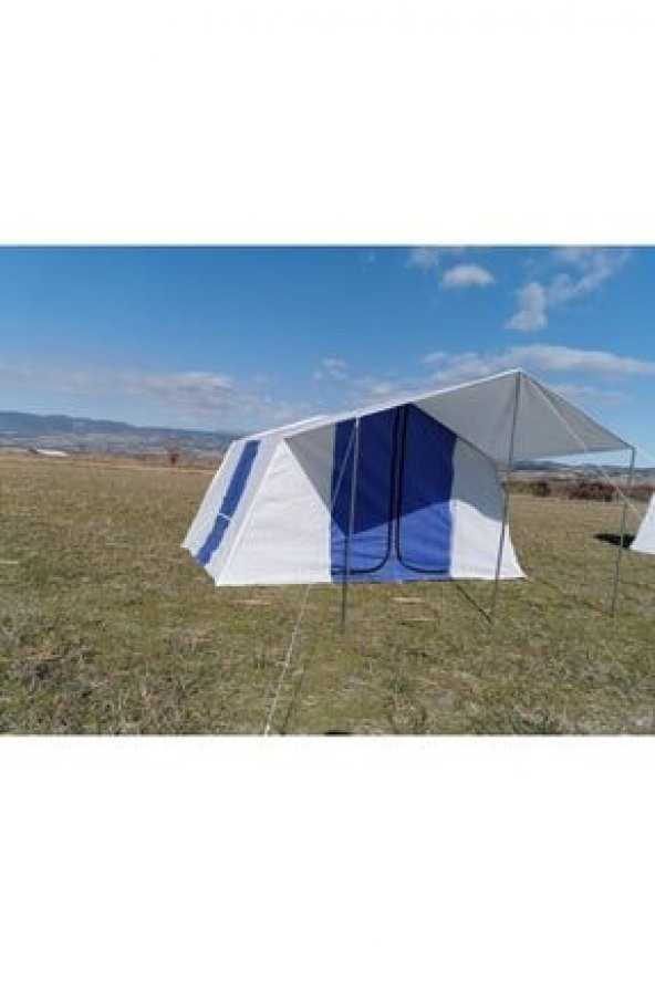 BKM Aile Tipi 2 Odalı 6 Kişilik Kamp Çadırı - Mavi Kırmızı ASORTİ RENK