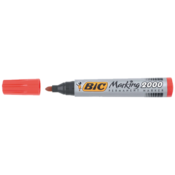 Bic Markör Permanent 1.7 MM Yuvarlak Uçlu Kırmızı 2000 (12 adet)