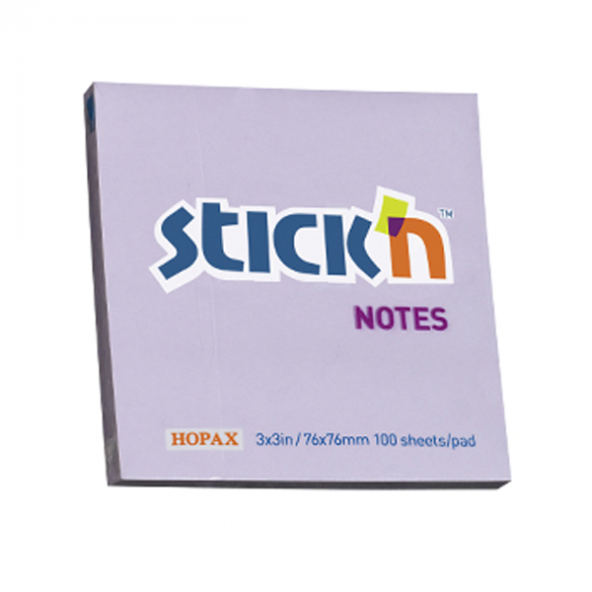 Hopax Stıckn Yapışkanlı Not Kağıdı (12 adet) 100 YP 76x76 Pastel Lila 21403