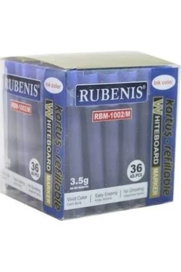 Rubenis Mavi Tahta Kalemi Kartuşu (36 Lı Paket)
