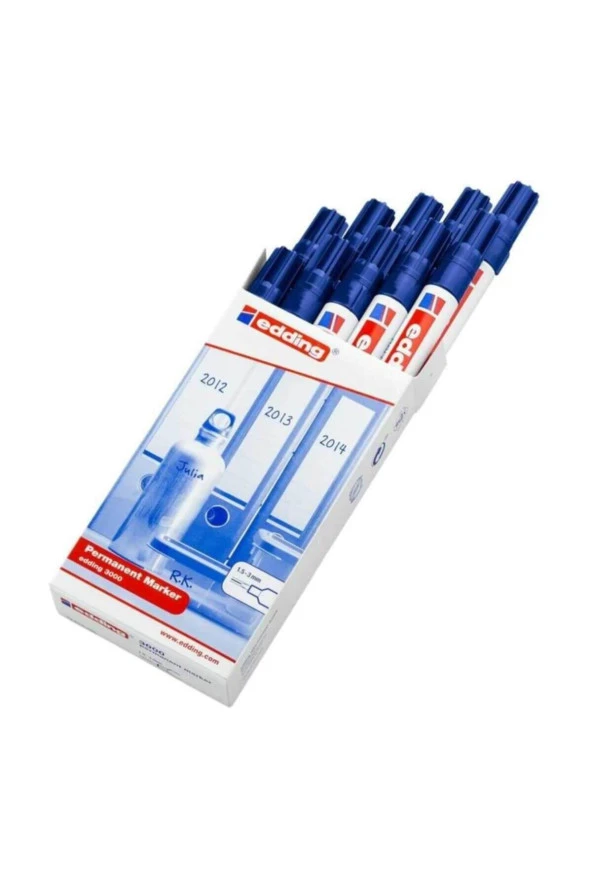 Edding Markör Permanent Yuvarlak Uçlu 1.5-3 MM Mavi 3000 (10 Lu Paket)