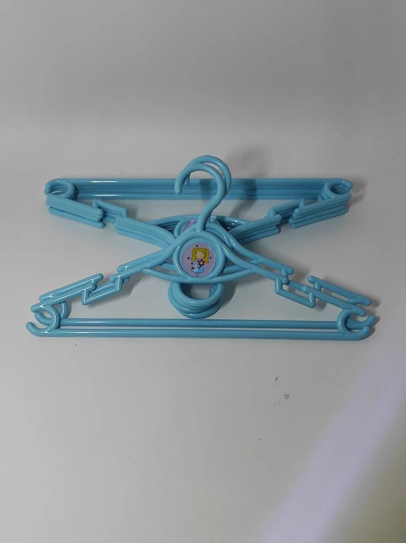Çocuk Elbise Askısı  6'lı  Mavi Bebek Kıyafet  Askısı 30*15 cm - Resim 3