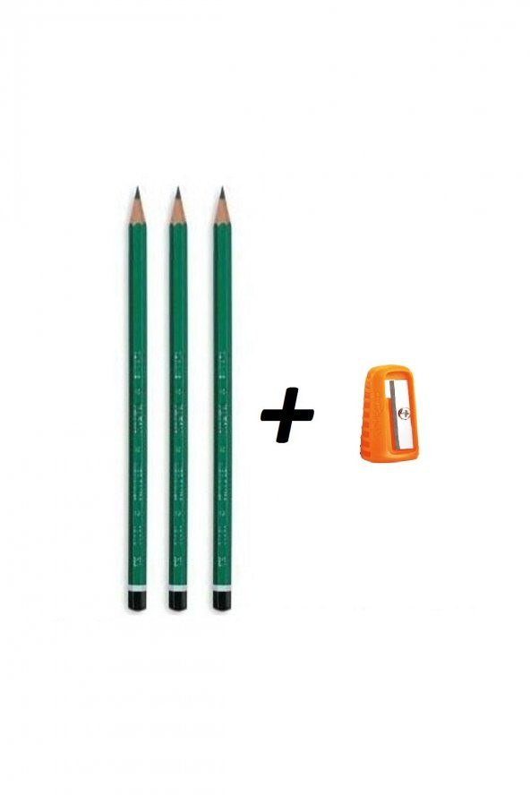 Kurşun kalem  Mercanlı 3adet + kalemtraş