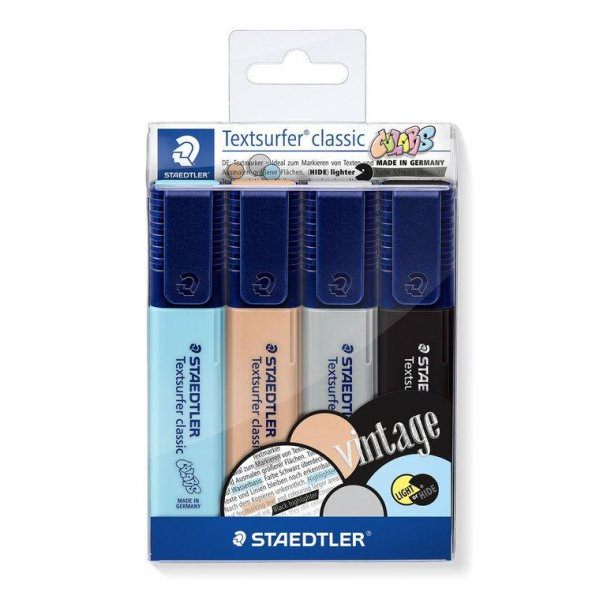 Staedtler Textsurfer Classic İşaretleme Kalemi 4 Renk Vintage