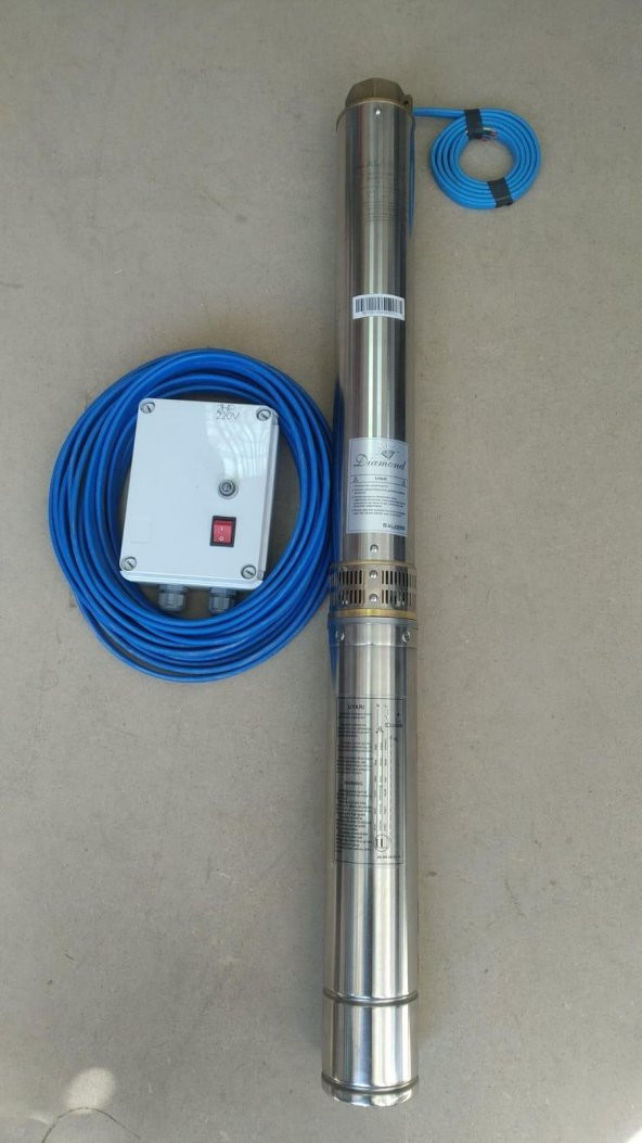 4SDM10/7 1,5HP ALARKO MONOFAZE 15 MT KABLOLU VE PANOLU TAKIM DALGIÇ POMPA