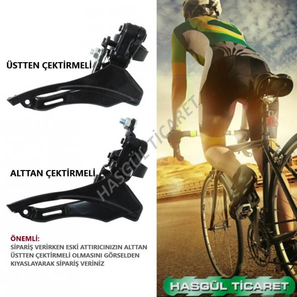 Hsgl Bisiklet Siyah Alttan Çektirmeli TZ-30 Ön Attırıcı Yedek parça Aksesuar - 4