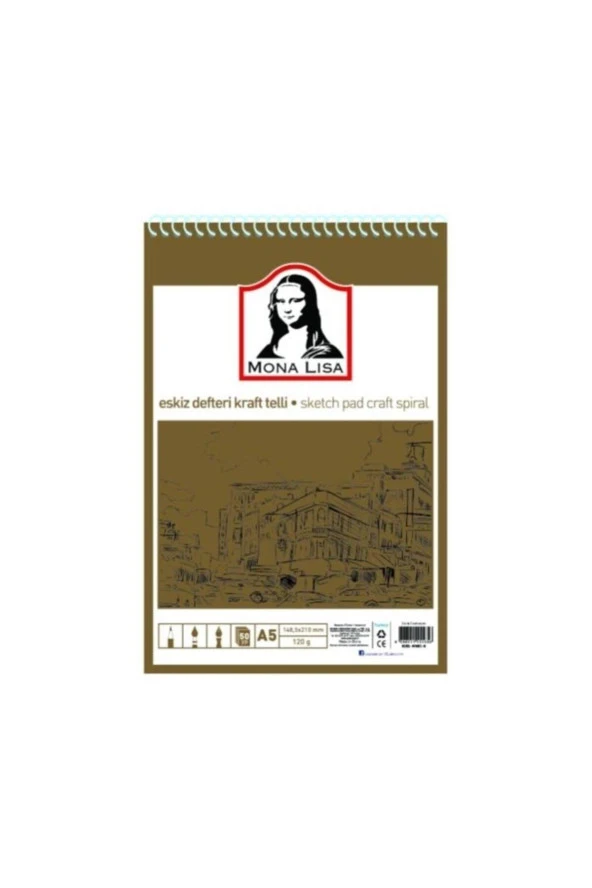 Südor Eskiz Defteri Kraft Mix A5 Telli 100 GR 50 Yaprak