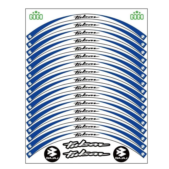 Bajaj Mavi Beyaz Pulsar Uyumlu Reflektörlü 1 Set Jant Şeridi ürün görseli