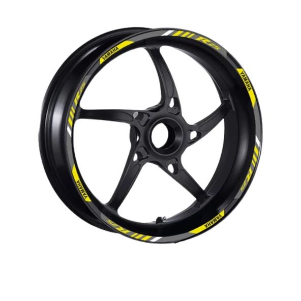 Yamaha Reflektör Sarı Baskı R25 Uyumlu 1 Set Jant Şeridi - Resim 2