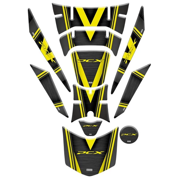 Honda Pcx 2018 - 2020 Uyumlu Tank Pad Set 012
