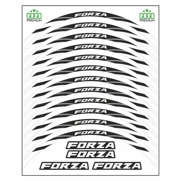 Honda Beyaz Reflektör Baskı Forza Uyumlu 1 Set Jant Şeridi - Resim 2