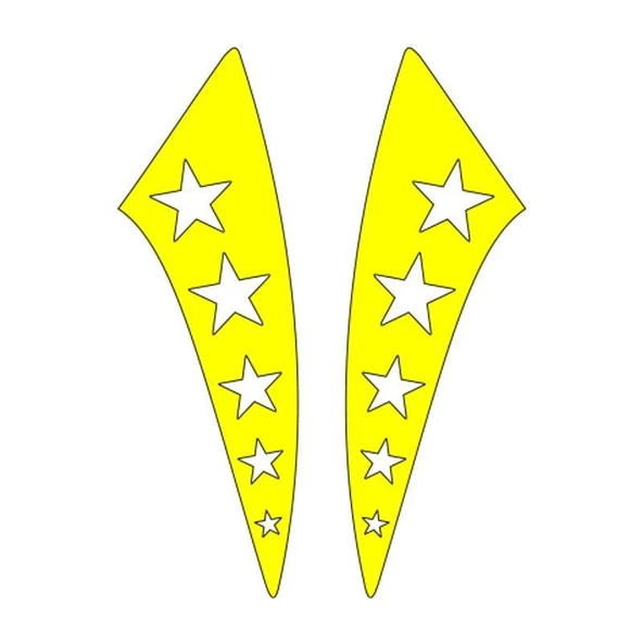 Cg Sarı Yıldızlı Çamurluk Yan Sticker ürün görseli