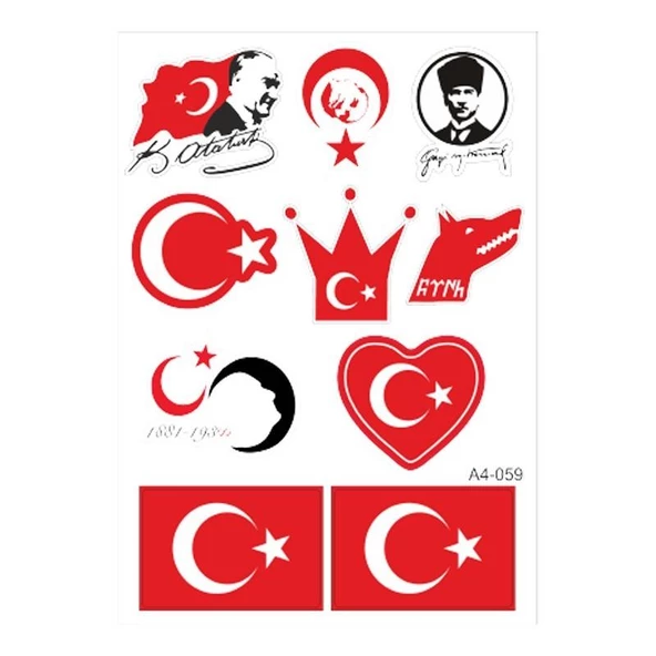 A4 Sticker 059 Tek Paket Çoklu