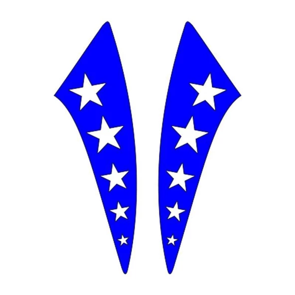 Cg Mavi Yıldızlı Çamurluk Yan Sticker