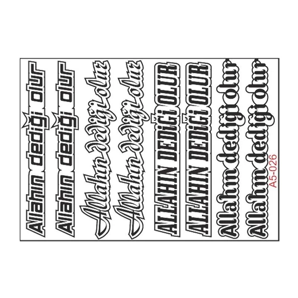 A5 Sticker 038 Tek Paket Çoklu