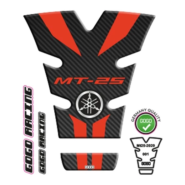 Yamaha Mt25 2020 - 2024 Uyumlu Tank Pad 001 ürün görseli
