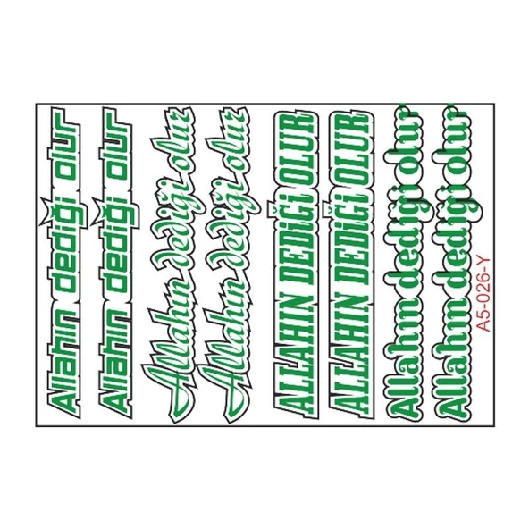 A5 Sticker 039 Tek Paket Çoklu ürün görseli