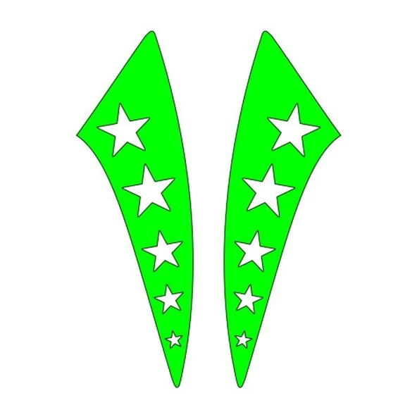 Cg F.Yeşil Yıldızlı Çamurluk Yan Sticker ürün görseli