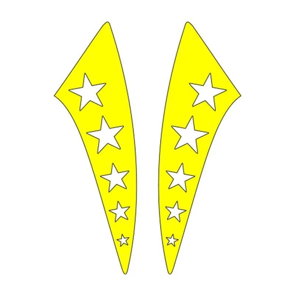 Cg F.Sarı Yıldızlı Çamurluk Yan Sticker ürün görseli