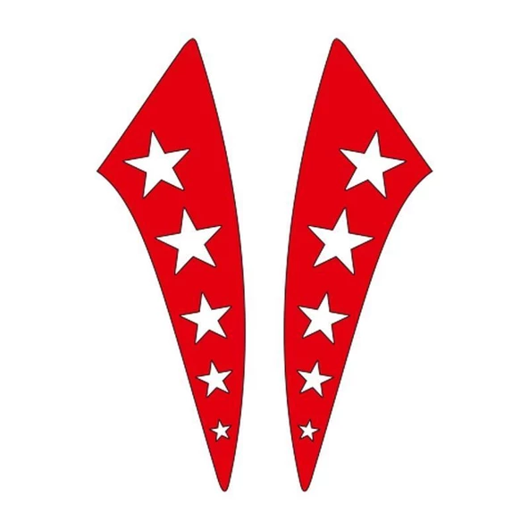 Cg Kırmızı Yıldızlı Çamurluk Yan Sticker