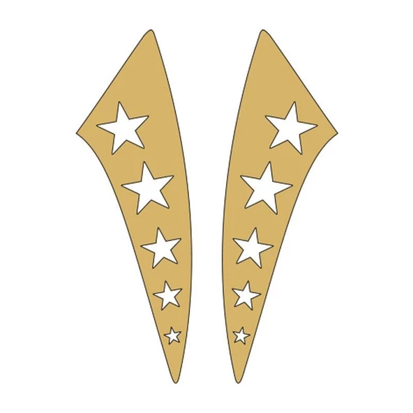Cg Gold Yıldızlı Çamurluk Yan Sticker
