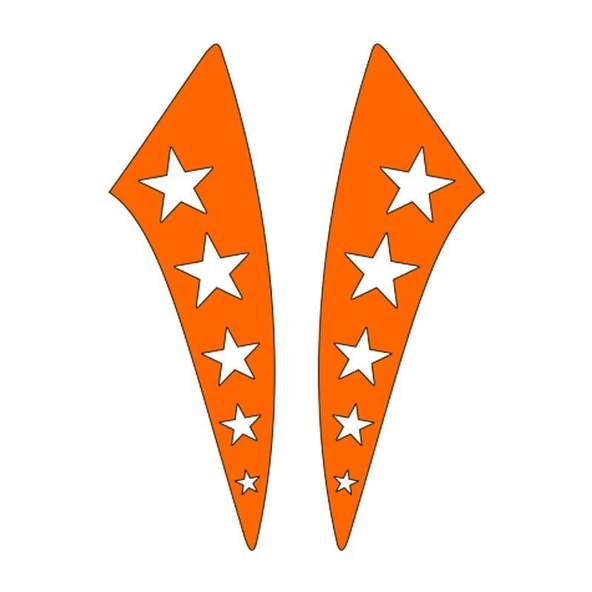 Cg F.Turuncu Yıldızlı Çamurluk Yan Sticker ürün görseli