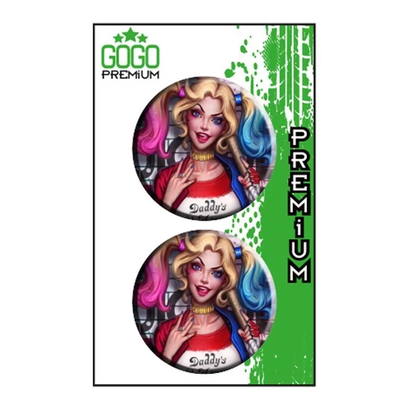 Harley Quıın (5X5 Cm) İkili Damla Etiket