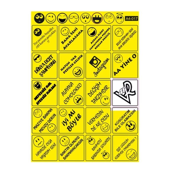 A4 Sticker 017 Tek Paket Çoklu ürün görseli