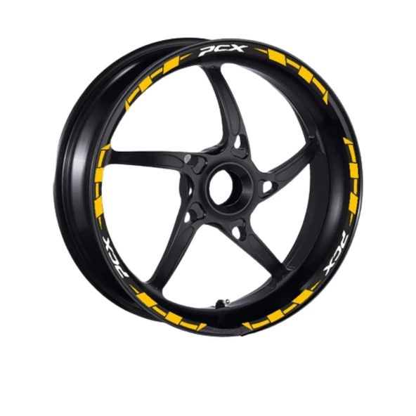 Honda Sarı Iı Reflektör Baskı Pcx Uyumlu 1 Set Jant Şeridi - Resim 2