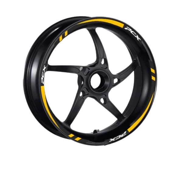 Honda Sarı I Reflektör Baskı Pcx Uyumlu 1 Set Jant Şeridi - Resim 2