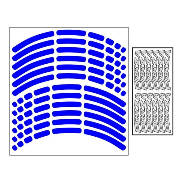 Honda Reflektör Mavi I Forza Uyumlu 1 Set Jant Şeridi - Resim 2