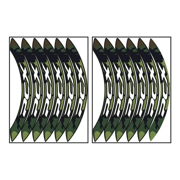 Honda Kamuflaj Yeşil Büyük Pcx Uyumlu 1 Set Jant Şeridi ürün görseli