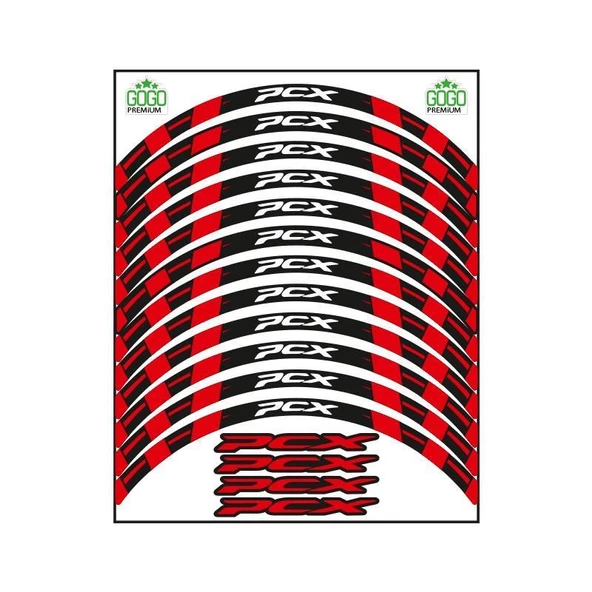 Honda Kırmızı Iı Reflektör Baskı Pcx Uyumlu 1 Set Jant Şeridi ürün görseli