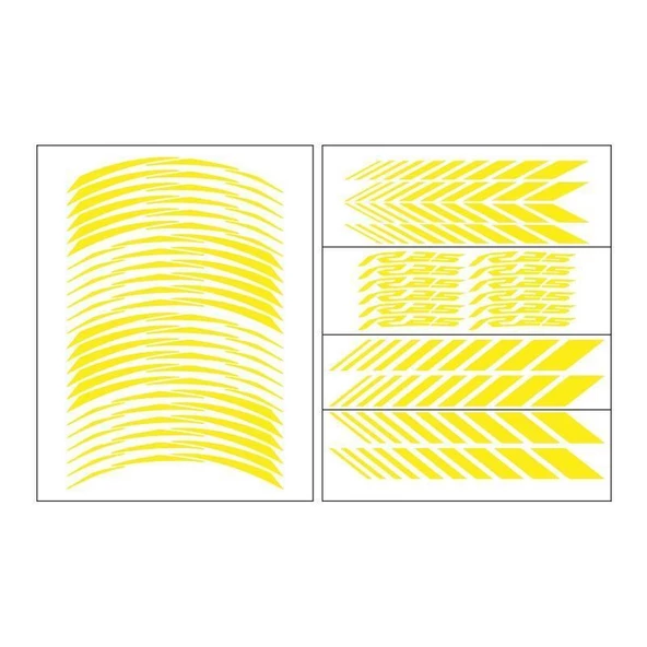 Yamaha Florasan Sarı Racing R25 Uyumlu 1 Set Jant Şeridi ürün görseli