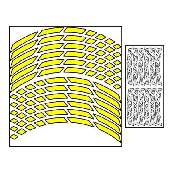 Honda Florasan Sarı Iı Forza Uyumlu 1 Set Jant Şeridi - Resim 2