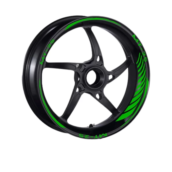 Yamaha Reflektör Yeşil Mt-25 Uyumlu Racıng 1 Set Jant Şeridi - Resim 2