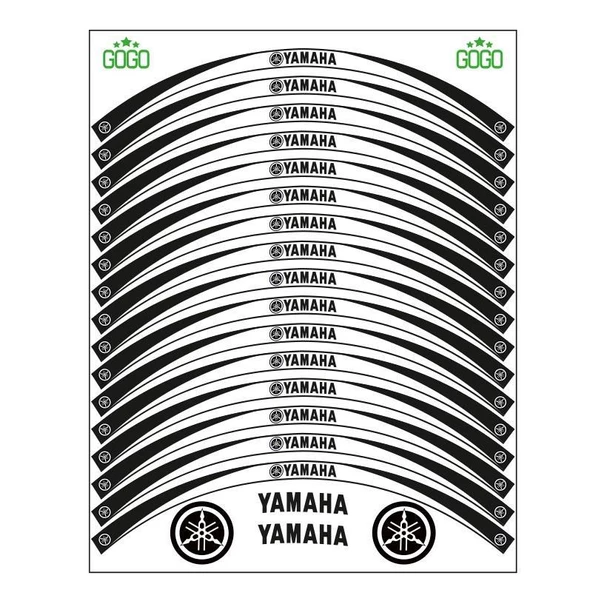Yamaha Siyah Beyaz Uyumlu Reflektörlü 1 Set Jant Şeridi ürün görseli