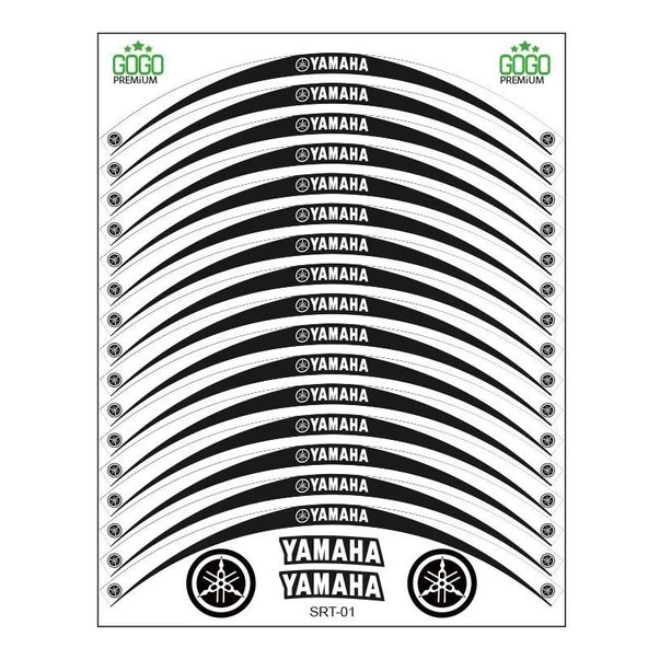 Yamaha Beyaz Siyah Uyumlu Reflektörlü 1 Set Jant Şeridi ürün görseli