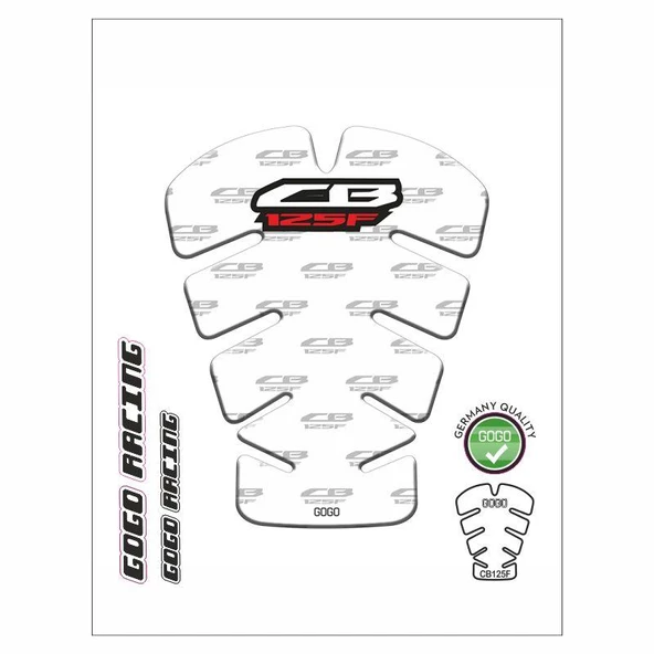 Honda Cb125F 2017-2020 Uyumlu Tank Pad 002 ürün görseli