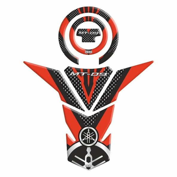 Yamaha Mt09 2013 - 2018 Uyumlu Tank Pad Set 003 ürün görseli