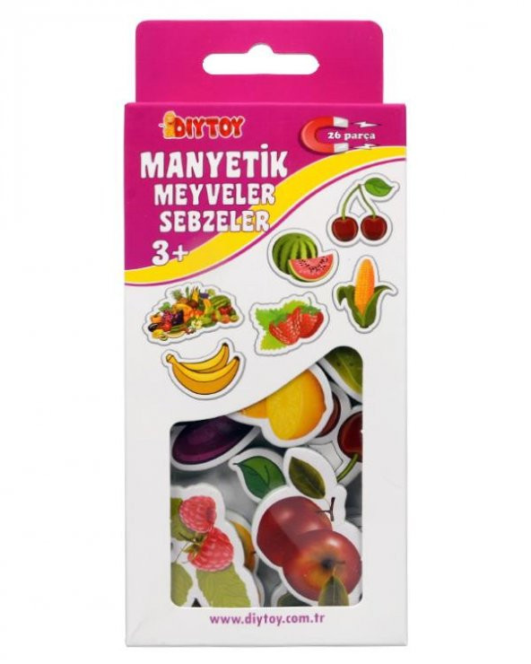 Manyetik Meyveler ve Sebzeler 26 Parça Diytoy ürün görseli