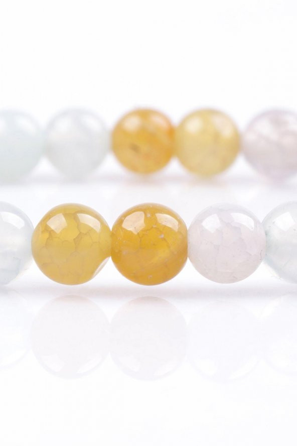 Akik Doğal Taş Bileklik 6 mm Küre Kesim - 2