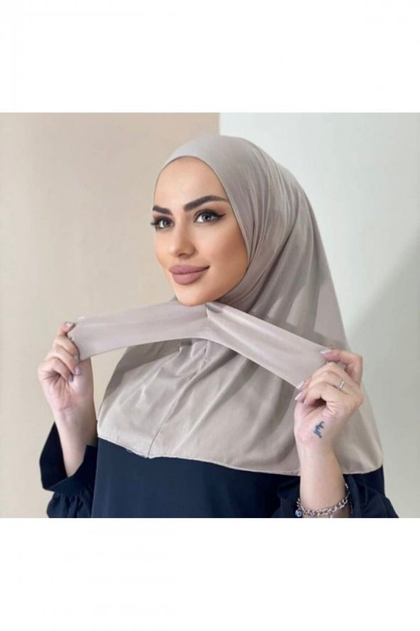 Kadın Tesettür Siyah Çıtçıtlı Boyunluk Hijap Bone Model Eşarp Şal - 2