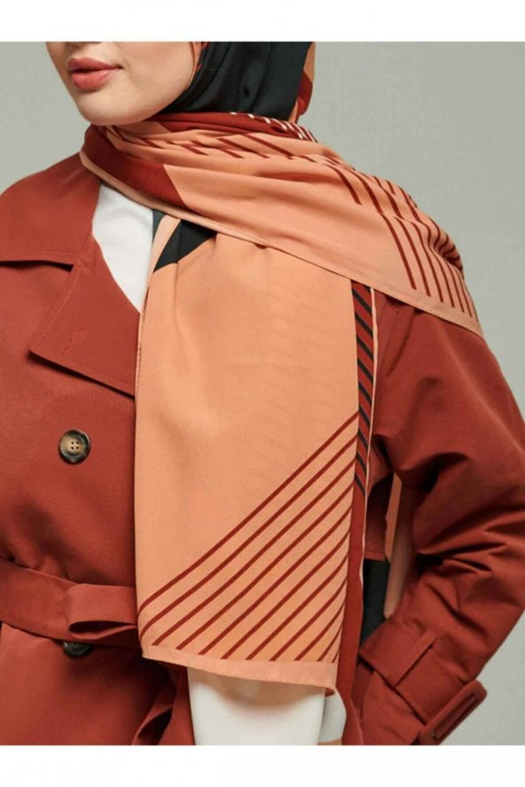 Karmen Serisi Dinamik Şal Bordo Somon - Resim 2