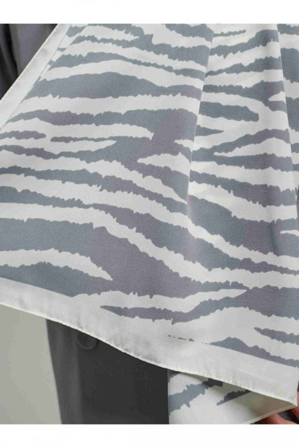 Kadın Inci Serisi Gri Hint Desenli Şal - Resim 3