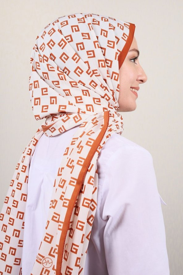 Moda Kaşmir Turuncu Serisi Medine Ipeği Şal Renk-05