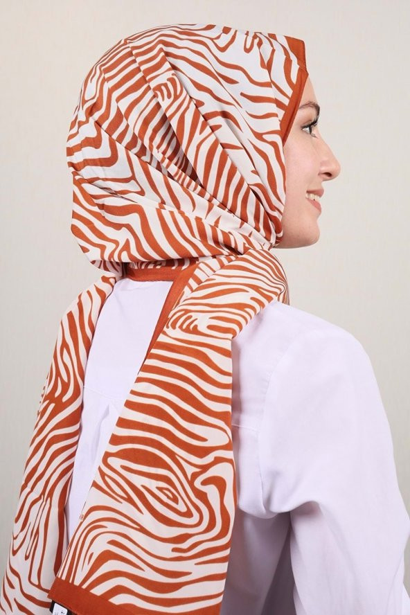 Moda Kaşmir Turuncu Serisi Medine Ipeği Şal - Renk-04 ürün görseli 1